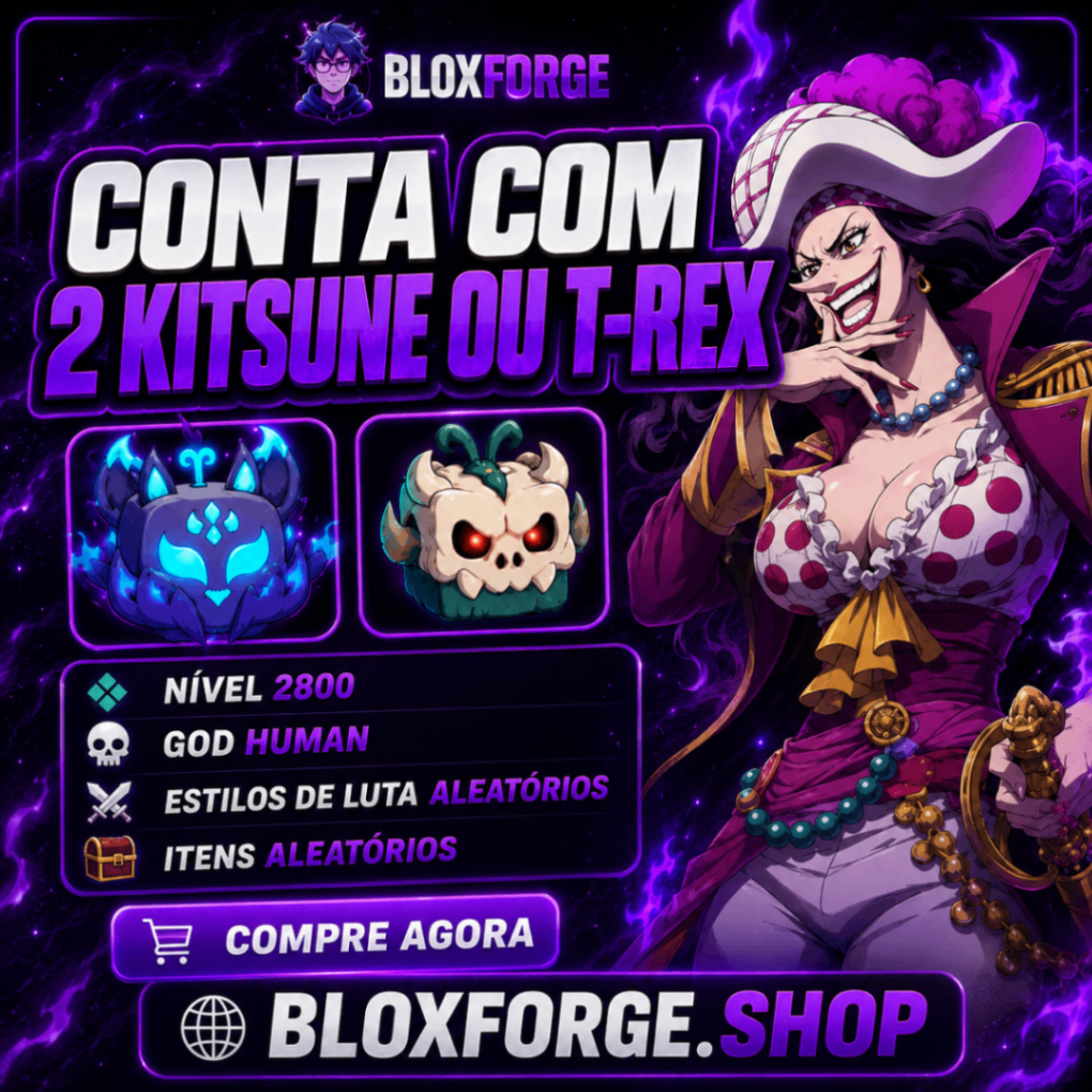 Conta com 2 Kitsune ou T-rex
